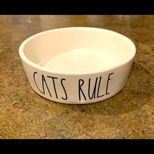 Rae Dunn Cats Rule Water/Feeder Bowl